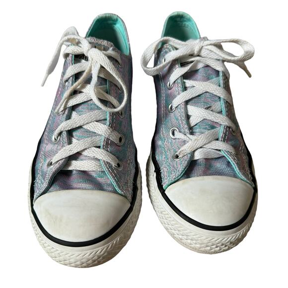 Converse Chuck Taylor All Star Girls Pink Blue Lace Up Round Toe Sneakers Size 3 - Picture 4 of 10